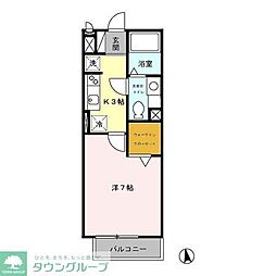 エスポワール 1Kの間取図画像