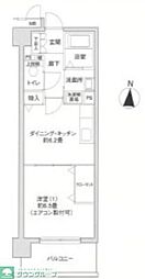 エヴァーグリーン新羽 1DKの間取図画像