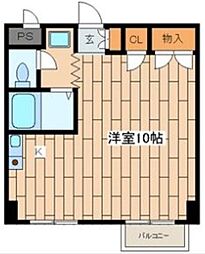 カメリアハイム ワンルームの間取図画像
