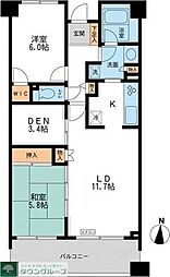 CASSIA横濱ガーデン山 2LDKの間取図画像