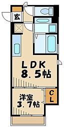 ル・パルテール 1LDKの間取図画像