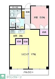メゾン藤が丘 1LDKの間取図画像