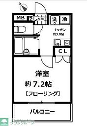 ヤシマメイト片倉 1Kの間取図画像