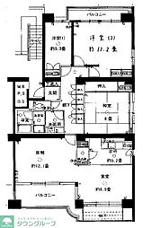 大倉山ハイム6号棟 3LDKの間取図画像