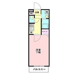 ヴィアーレ美しが丘 1Kの間取図画像
