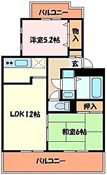 アルカディア・1 2LDKの間取図画像