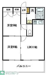 リバティヒルA 3DKの間取図画像