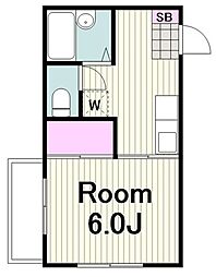 KT.コーポ 1Kの間取図画像