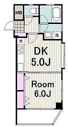 グランシェル 1DKの間取図画像