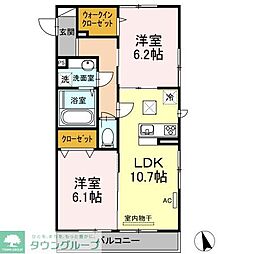 楓3 2LDKの間取図画像