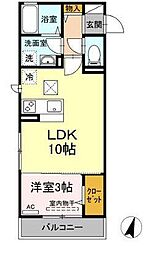 ネオアルテール 1LDKの間取図画像