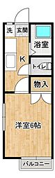 宮田ハイツA 1Kの間取図画像