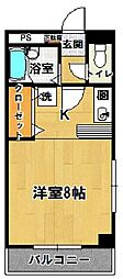 平砂マンション 1Kの間取図画像