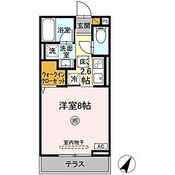 Serenvita Amakubo(セレウィータ アマクボ) 1Kの間取図画像