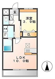 フォレストヴィラ 1階1LDKの間取り