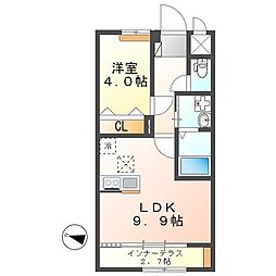 キルシュ・ブリューテＡ 1階1LDKの間取り