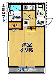 アークエステート台町 1Kの間取図画像