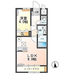 ラウレア 1LDKの間取図画像