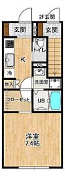 Rainbow Mirai A棟 1Kの間取図画像