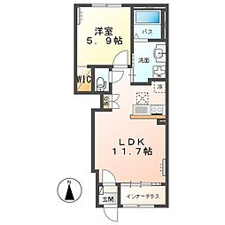 ルーチェII 1LDKの間取図画像