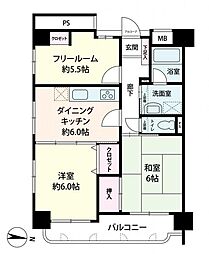 クラウンハイム塚本 2SDKの間取図画像