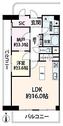 天満橋北スカイハイツ 1SLDKの間取図画像