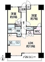 アークレジデンス梅田北 2LDKの間取図画像