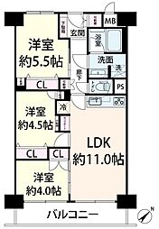 レジオン出来島公園 3LDKの間取図画像