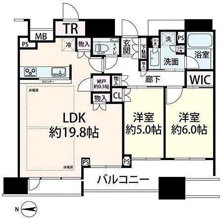 2LDK 間取り