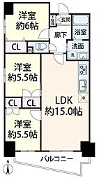 グレーシアス玉造 3LDKの間取図画像