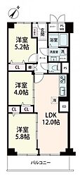 野田パークマンション 3LDKの間取図画像