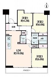 ルイシャトレ梅田北 3LDKの間取図画像