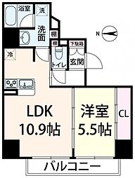 インザグレイス東三国 1LDKの間取図画像