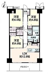 ソシエ北大阪1番館 3LDKの間取図画像
