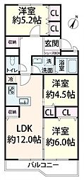 パークプラザ野田高層棟 3LDKの間取図画像