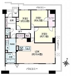 パークホームズ福島エルグレース 3LDKの間取図画像