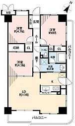須磨妙法寺アーバンコンフオート 3LDKの間取図画像