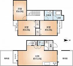 鈴蘭泉台第2住宅4号棟 3LDKの間取図画像