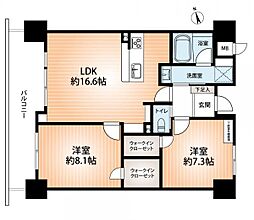 ロイヤルヒル北野 2LDKの間取図画像