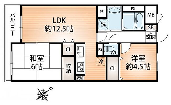 間取り カサベラ鷹取南館 3階/-