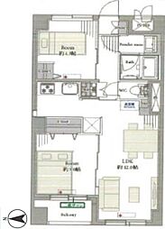 ライオンズマンション王子第5 2LDKの間取図画像