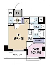 シティハイツ三ノ輪 1DKの間取図画像
