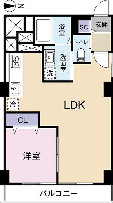 1LDK 間取り