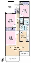 ドミール上板橋 3LDKの間取図画像