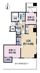 ユニー・ブル池袋リ・ノヴァス 2LDKの間取図画像