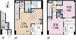 オープンレジデンス中野城山 2LDKの間取図画像