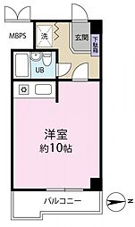 ミリオンコート玉川上水 ワンルームの間取図画像