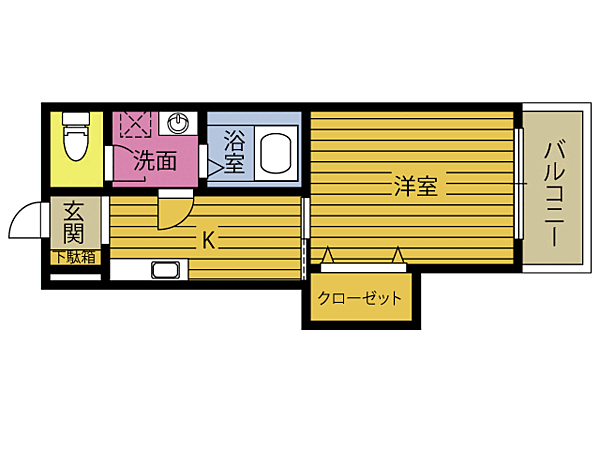 コーポルイーズ 101｜大分県大分市賀来北３丁目(賃貸マンション1K・1階・24.09㎡)の写真 その2