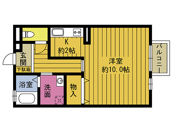 セジュール賀来 203｜大分県大分市大字賀来(賃貸アパート1K・2階・33.61㎡)の写真 その2