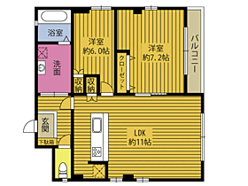 プロスペリタ稙田 １ ｜ 大分県大分市大字上宗方479-10（賃貸アパート2LDK・1階・74.00㎡） その2